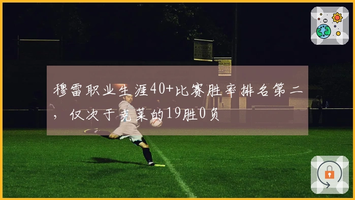 穆雷职业生涯40+比赛胜率排名第二，仅次于克莱的19胜0负